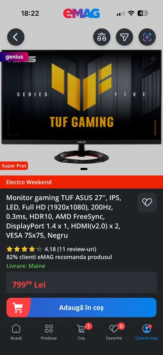 Monitor Asus 200hz