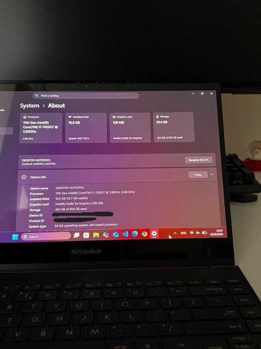 Laptop 2-in-1 ASUS ZenBook Flip S UX371 | Ecran 4K OLED Touch | Intel i7-1165G7 | 16GB RAM | 1TB SSD