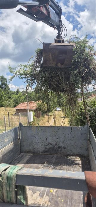 Транспортни услуги с кран и самосвал извозване на боклук