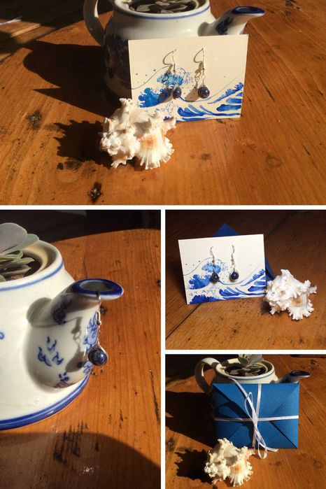 Ръчно изработени сребърни обеци и колиета с естествени камъни (s925)