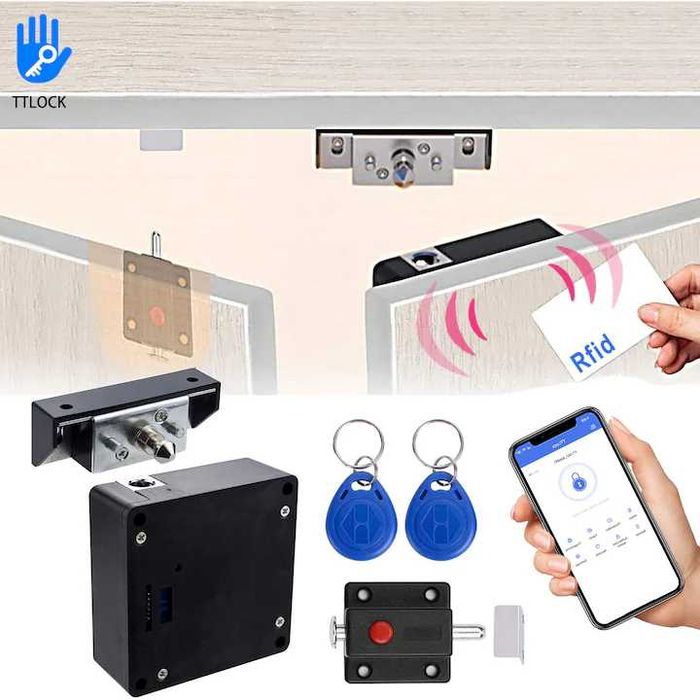 Incuietoare inteligenta ascunsa cu deblocare prin NFC-RFID si Wireless