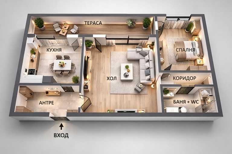 Тристаен апартамент в непосредствена близост до Grand Mall!