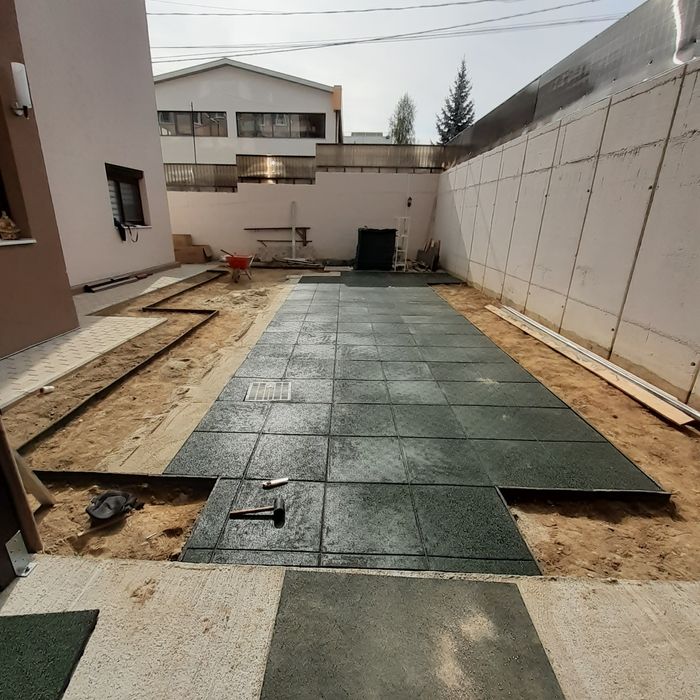 Montaj pavele beton sau cauciuc