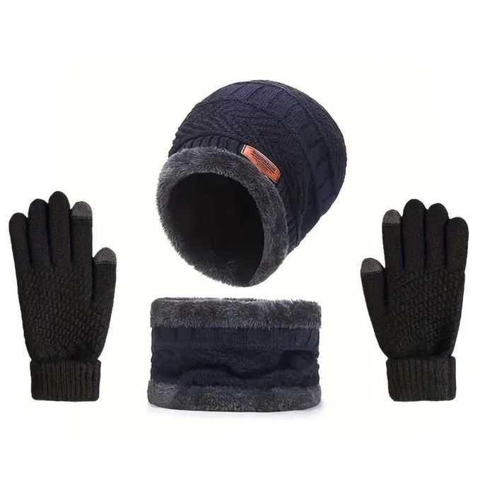 Зимна шапка и шал с подплата от полар