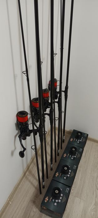 SET 4 Lansete FLX8 CARP 3.60 3.5Lbs + 4 Mulinete AVIATOR DP70