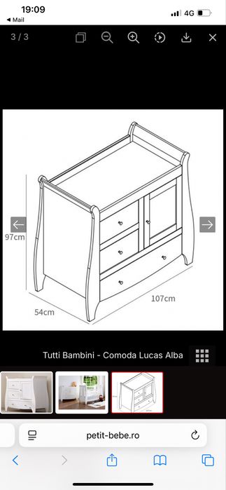 Comoda infasat / depozitare pentru bebe