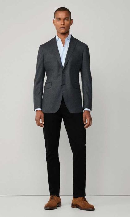 Sacou blazer de lux 48 M Hackett lana Loro Piana gri navy