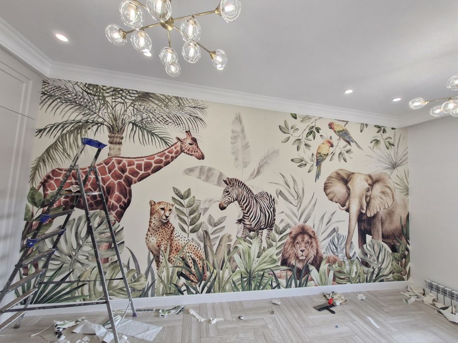 Клею обои,галтели