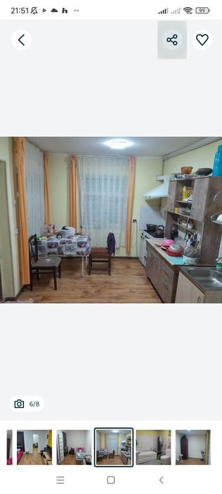 Продается. 1 сот. 3 комнаты паркентский.  50500 уе