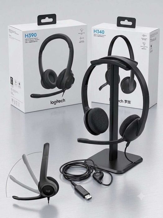 Dostavka.Komp uchun Call markazlari uchun Logitech H390 USB Naushnik