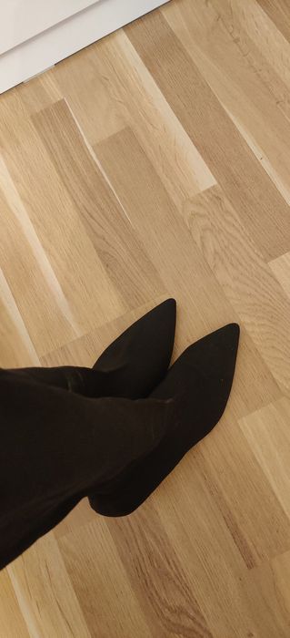 Cizme elastice peste genunchi, Mango, mărimea 38, negru