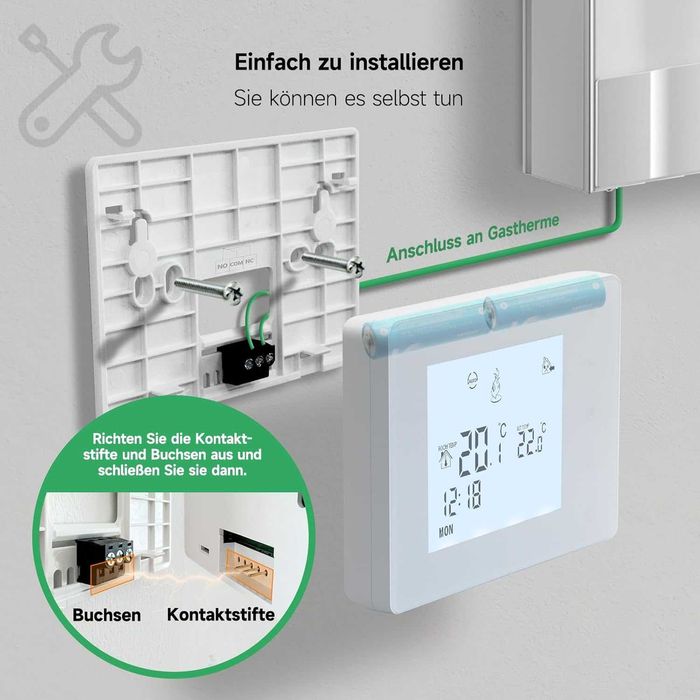Termostat ambiental programabil pe baterii pentru centrale pe gaz