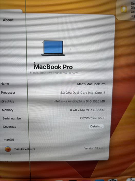 MacBook Pro i5 2.3Ghz 128Gb 8gb Baterie 99%
