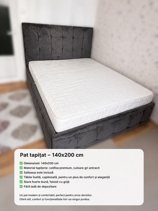 Pat tapițat elegant