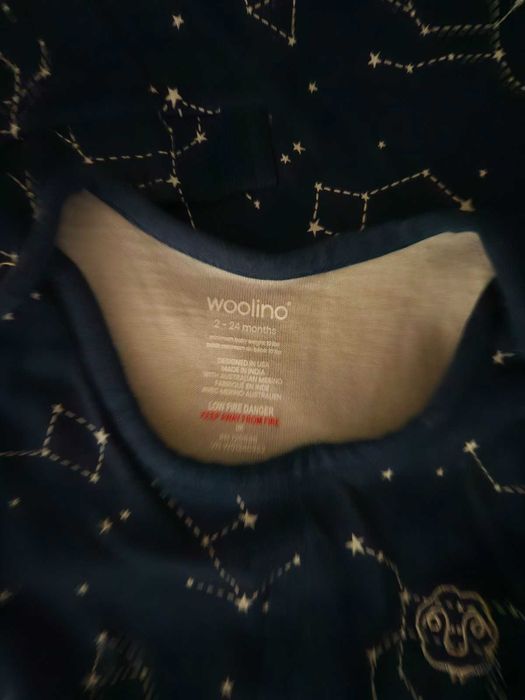 4 сезонен спален чувал от МЕРИНО вълна Woolino (нощно небе), 2м.до2 г.