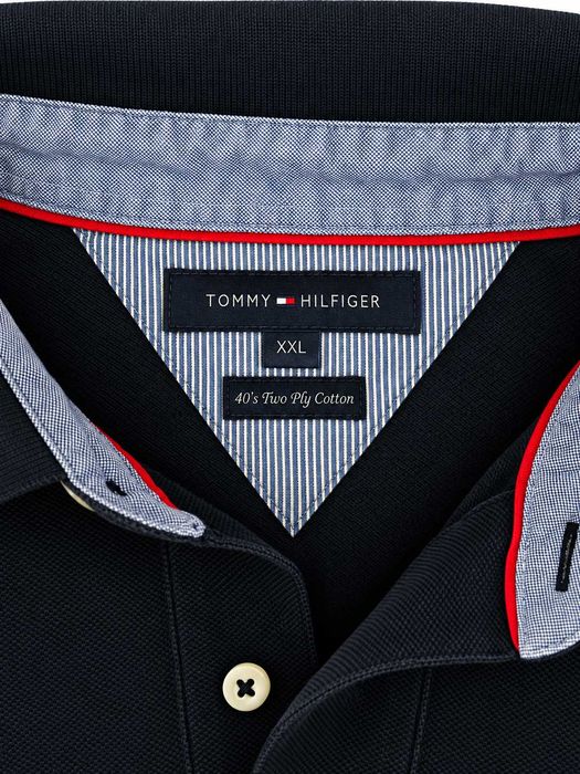 Tricou polo Tommy Hilfiger bărbați, mărimea XXL, bumbac Two Ply, negru