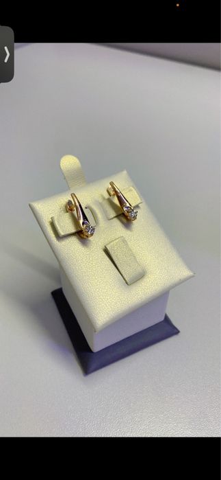 Золотые серьги с бриллиантами #КН6867