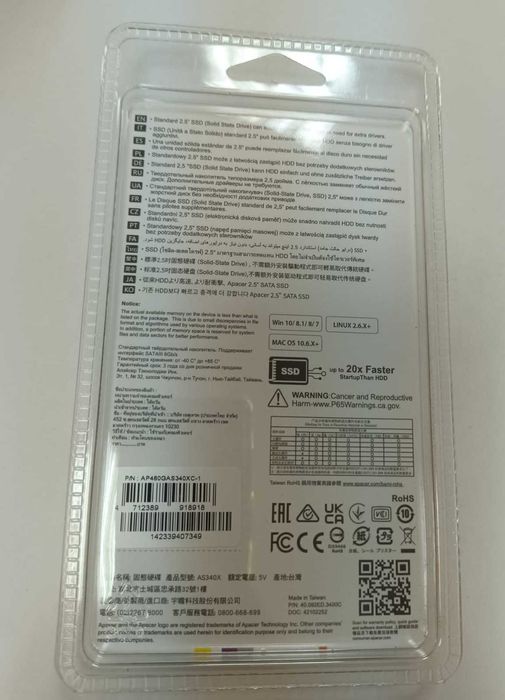 Ssd диск Apacer AS340X 480GB