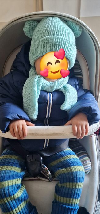 Шапка и шал от вълна, мерино