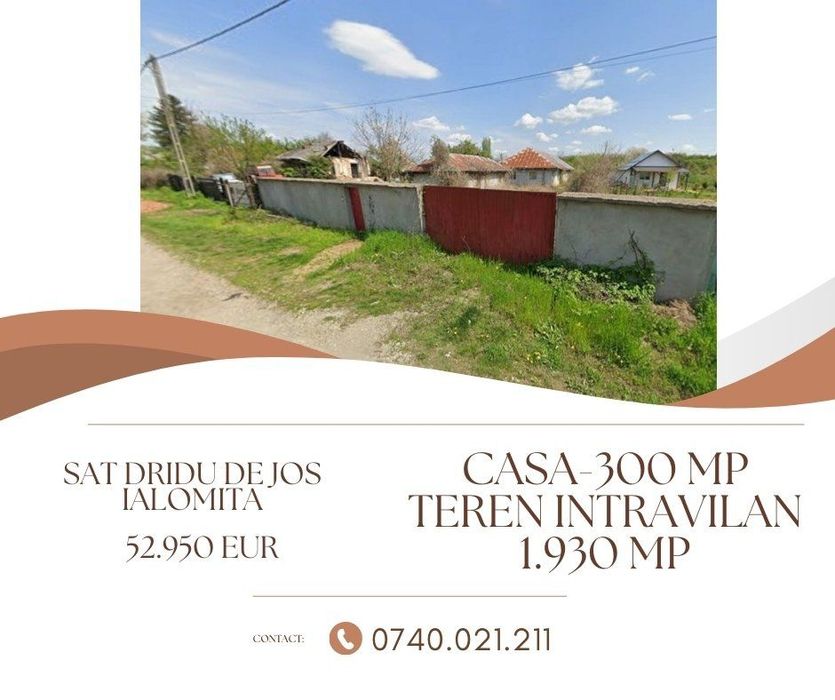 Casa-300 mp + Teren intravilan - 1.930 mp, Sat Dridu de Jos