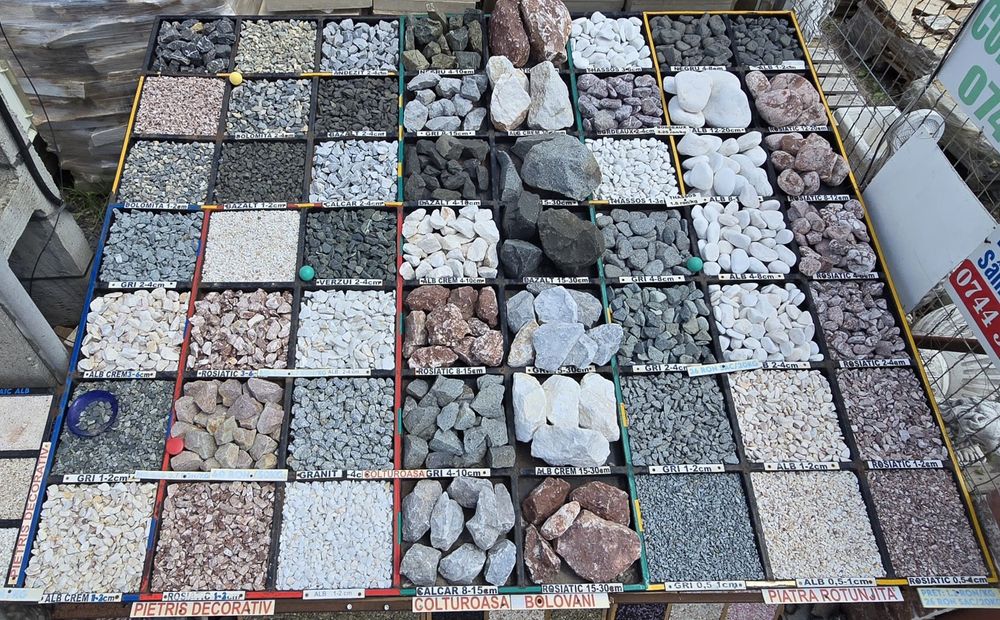 Thassos  piatra rotunjita alba gri rosiatic  pasi gradina bolovani