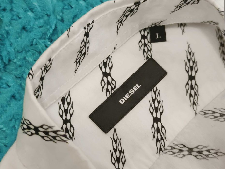 Camasa Diesel - White Grain Print