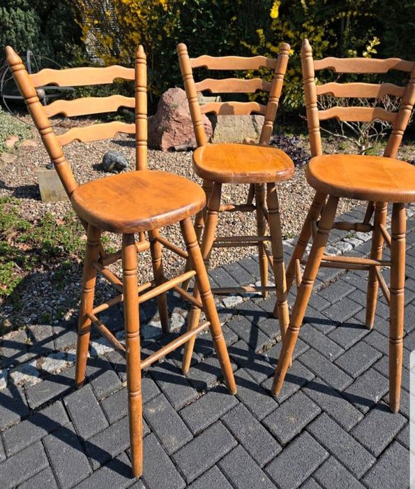 Set  3  scaune bar din lemn