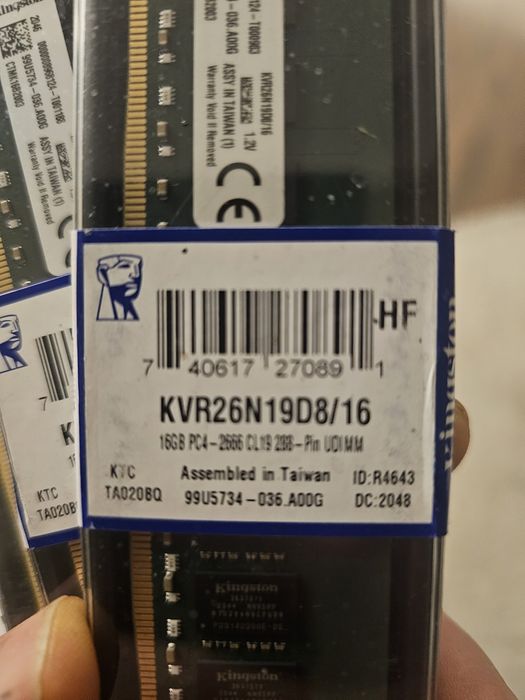 НОВА 16GB DDR4 Kingston 2666 MHz – 4 броя (64GB общо)
