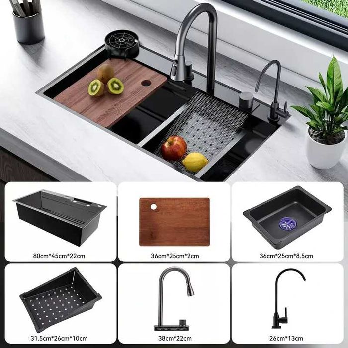 Модерна кухненска мивка от неръждаема стомана