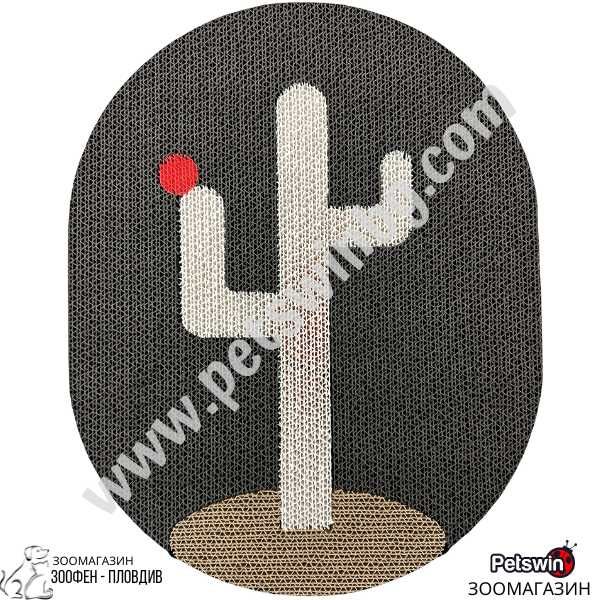 Картонено Драскало за Коте - 44см/35см/2см- Cactus-Black- Pet Interest