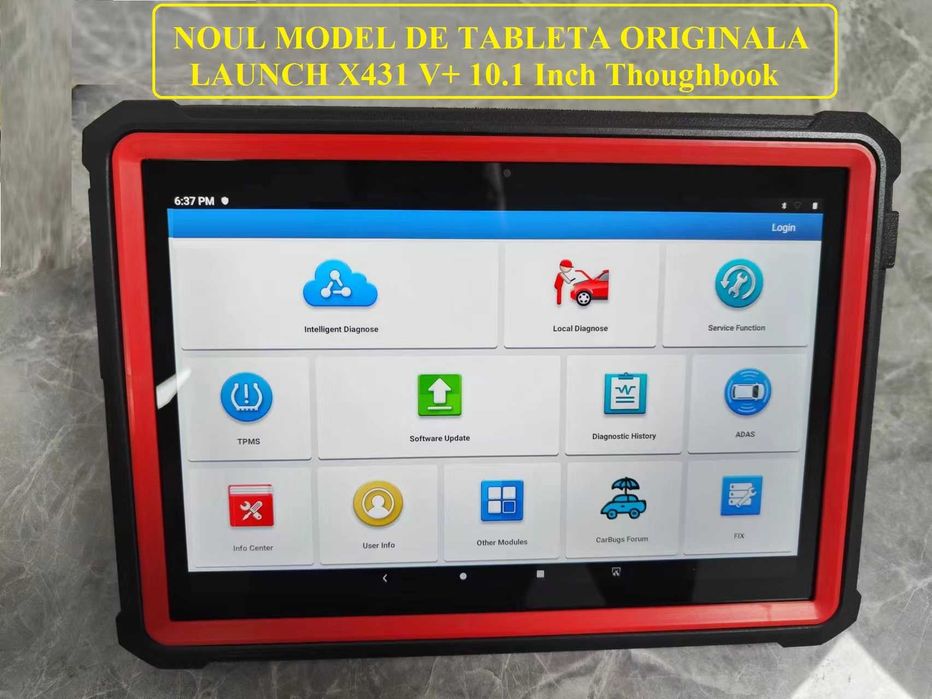 Kit Tester Auto Tableta Launch originala antisoc display mare 10.1' v2027+ Easydiag 3/32/128GB, Soft service profesional launch v+ 45 functii speciale