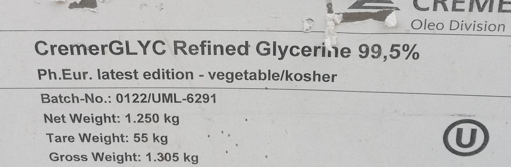 Glicerina vegetală 99.5 %