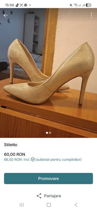 Pantofi stileto piele naturala