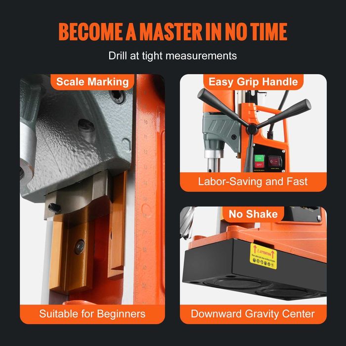 Kit Masina gaurit cu talpa magnetica si 11 Freze Carote