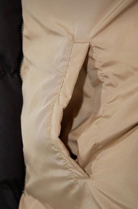 Двулицево зимно дълго яке – черно и бежово