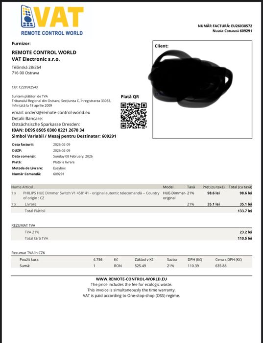 Vand intrerupator philips hue v1