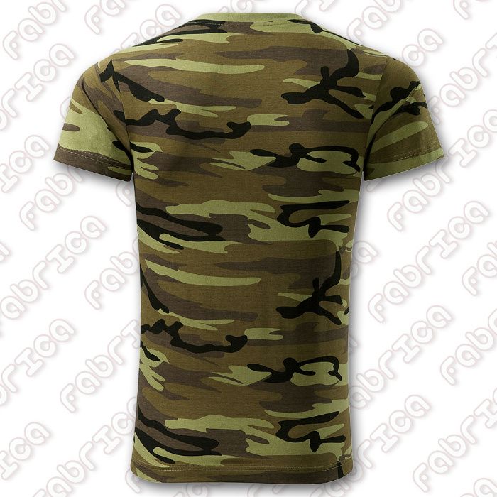 Tricou de vanatoare, model camuflaj verde/maro/gri, diverse marimi