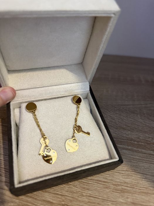 Cercei tiffany & co inimioară și cheie cu cristale micuțe
