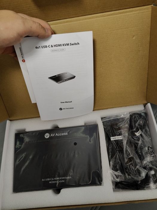 2AV Access, 4K, Docking Station & HDMI KVM Switch pentru 4 Computere