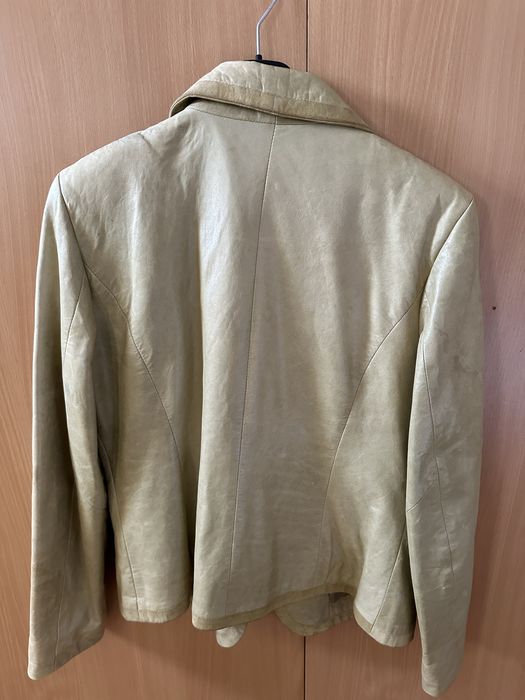 Geaca de piele de dama , mustar/kaki