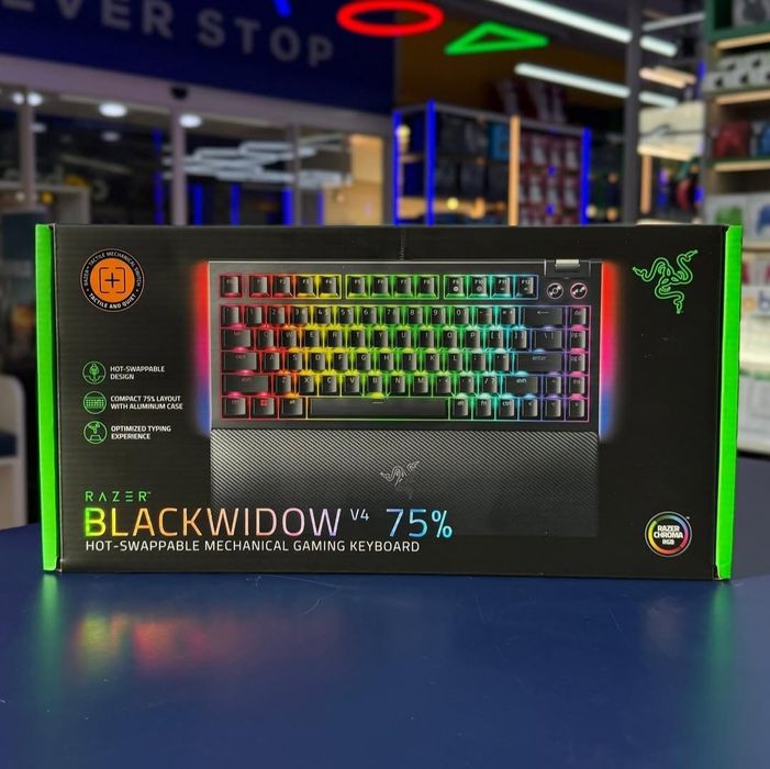 Razer Blackwidow V4 75% Механическая Клавиатура (1шт) СКИДКА