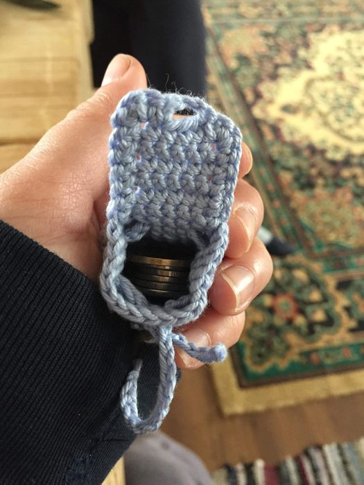 Rucsac/portofel monede, tip breloc, mărturii nuntă/botez handmade