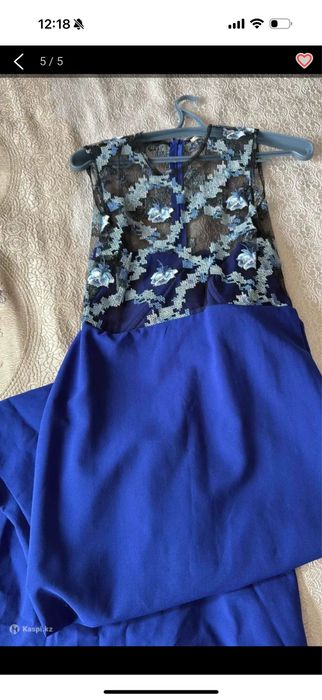 Вечернее синее платье