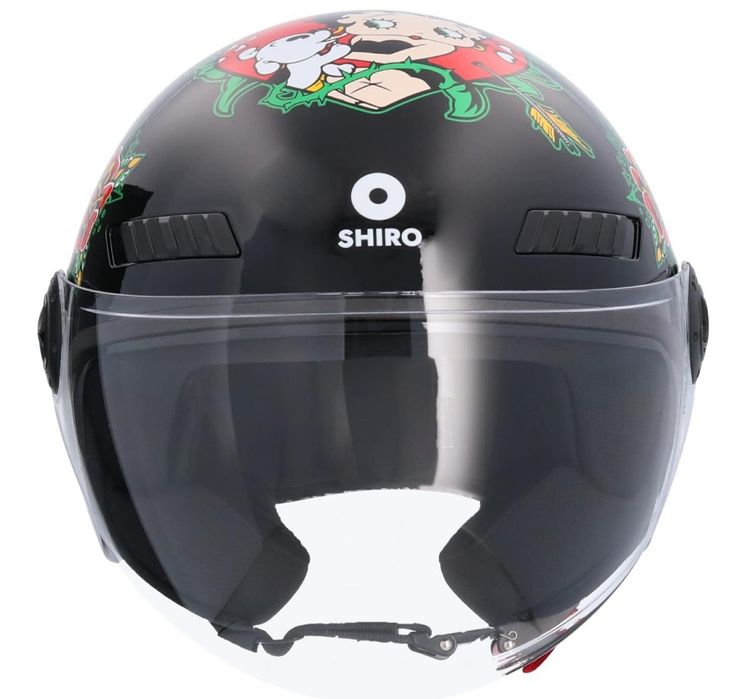 Casca Moto Jet Omologata ECE Casca La Betty Neagra Marime S (55/56) !