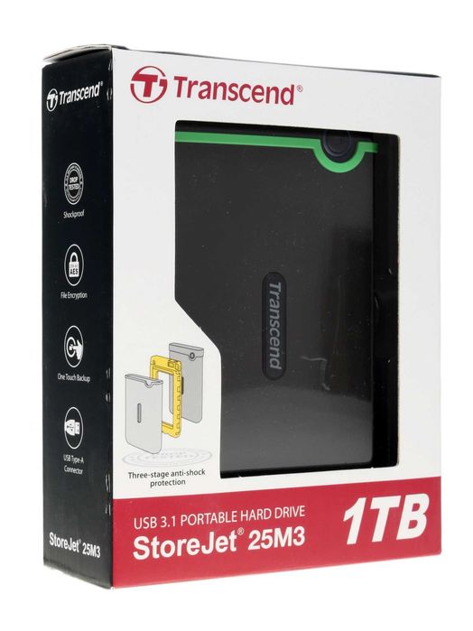 - Внешний жесткий диск 1TB Transcend StoreJet 25M3 2.5" TS1TSJ25M3S