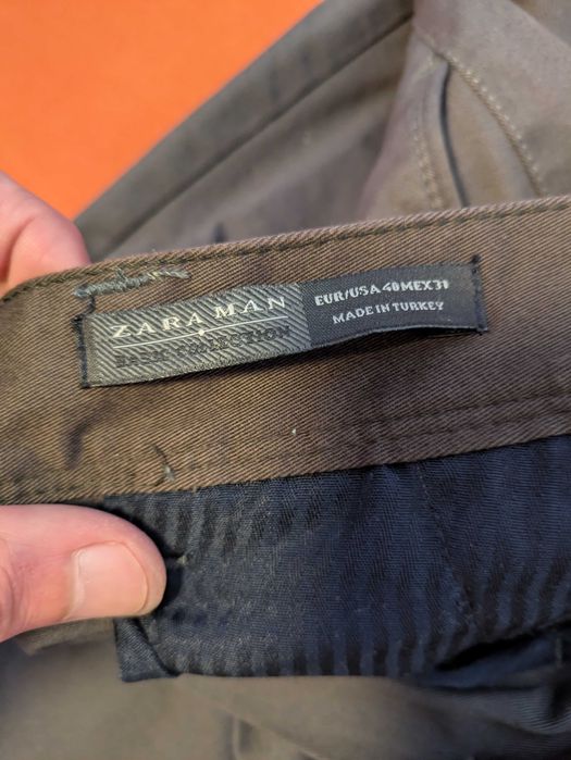 Мъжки панталони ZARA Man, размер 31, Тъмнозелени