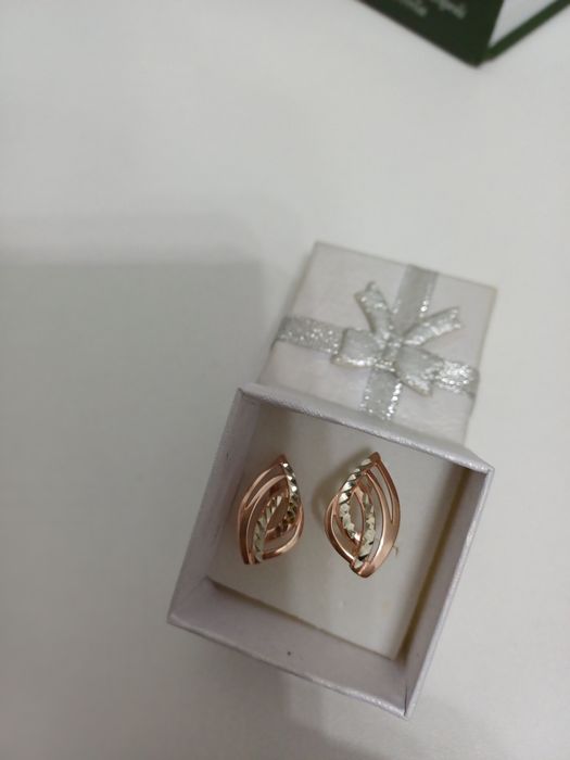 Серьги мельхиор золочение