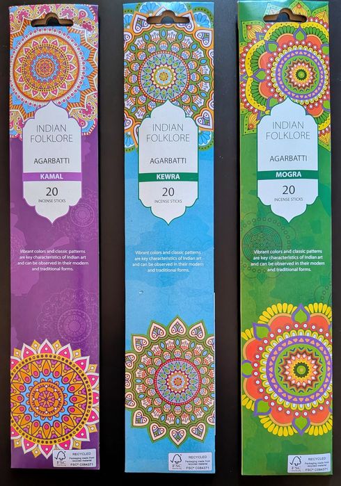 Bețișoare parfumate pentru camera. Indian Incense Sticks, 20 bețișoare per pachet