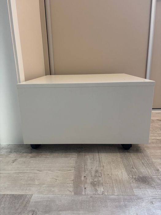 Cutii depozitare+rotile, alb, 62x62x35 cm, 2 bucati