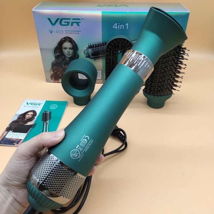 Вгр V-493 4 In1 фен стайлер шнур питания с горячим воздухом, Щетки Рас